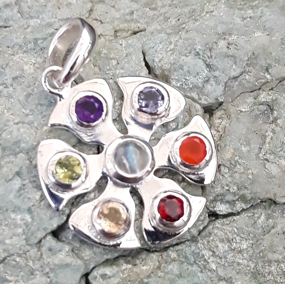 Natural Stones Round Chakra Pendant - Picture 3 of 8